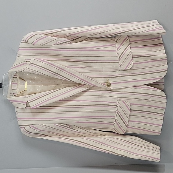 Trina Turk Wexler Stripe Blazer Jacket Linen - Picture 2 of 10